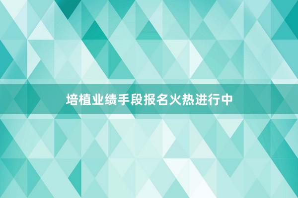 培植业绩手段报名火热进行中